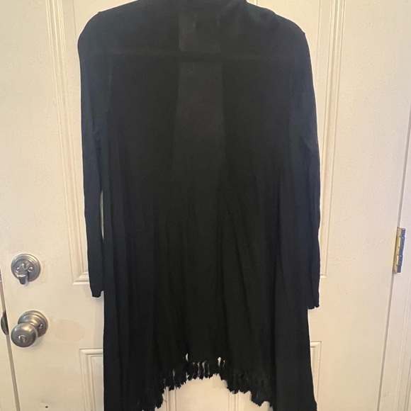 Mud Pie Black Long Open Front Cardigan - Picture 2 of 3